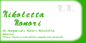 nikoletta monori business card